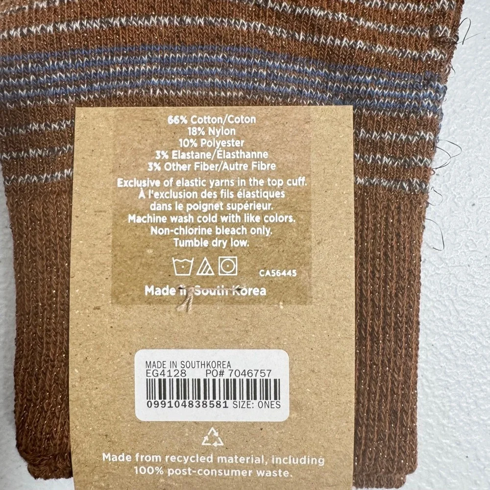 Madewell Womens Ankle Socks 5 Pair Geometric Stripe Sparkle One‎ Size OLDSTOCK